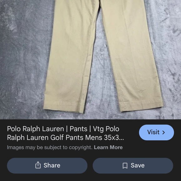 Polo by Ralph Lauren Men's Tan Chino Golf Pants 42/30 performance gold - Picture 2 of 3